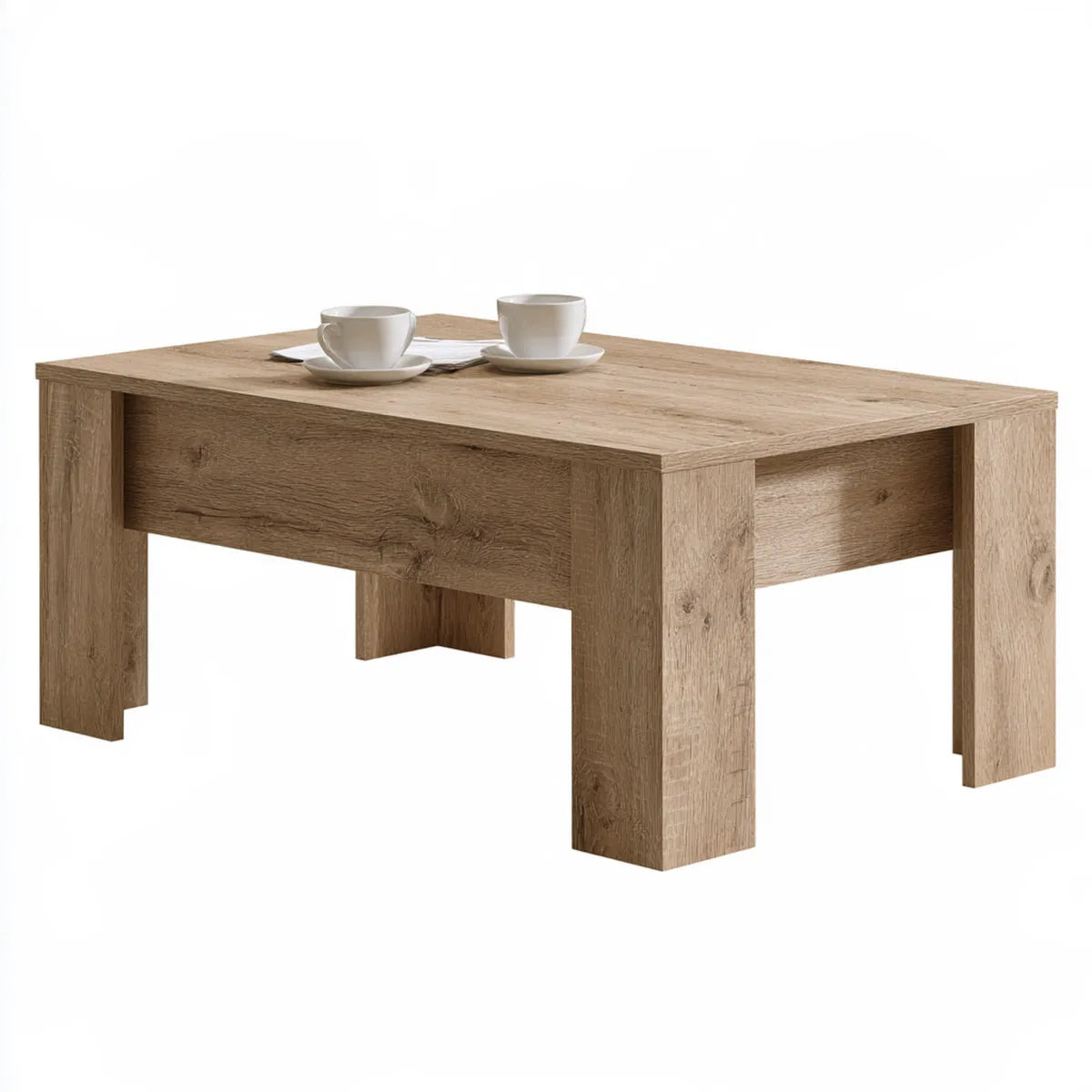 Rectangular Coffee Table, 100 x 60 x 45 cm, Oak Brown Particleboard